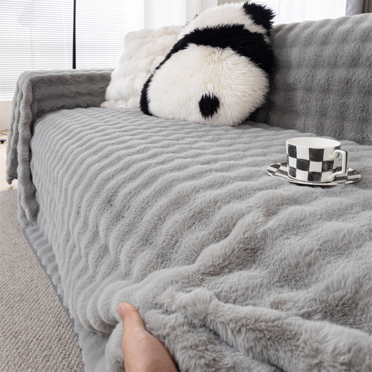 Bubble Imitation Fur Sofa Towe – Washer Toss Set recenzja i cena