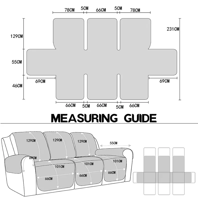 1/2/3 Seater Recliner Sofa Cov – Washer Toss Set recenzja i cena