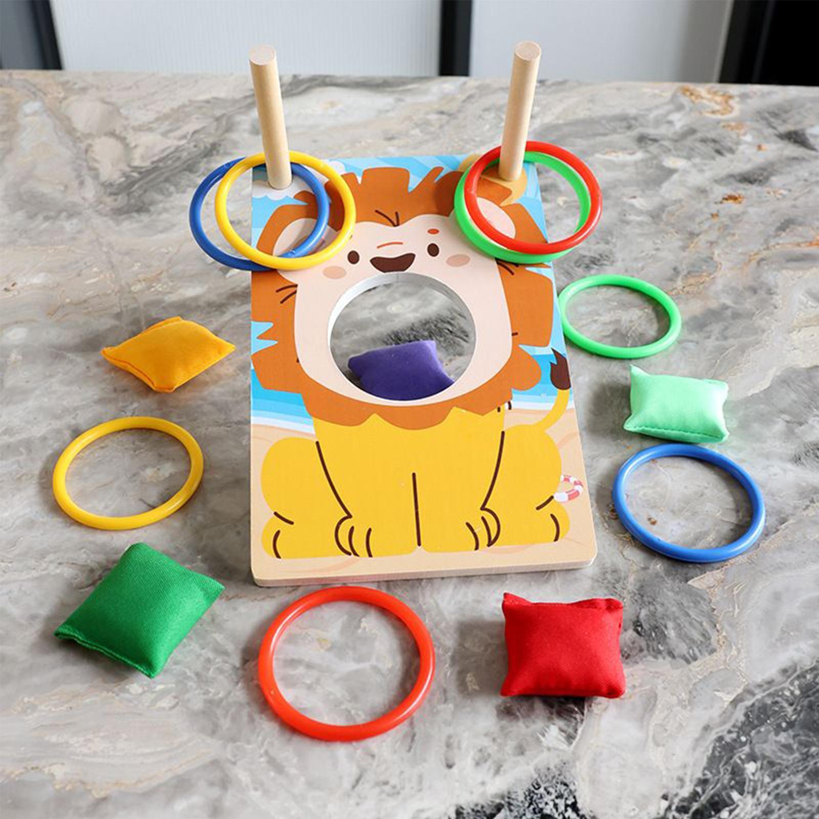 Wooden Bean Bag Toss Game Ring – Party Games Adults Indoor recenzja i cena