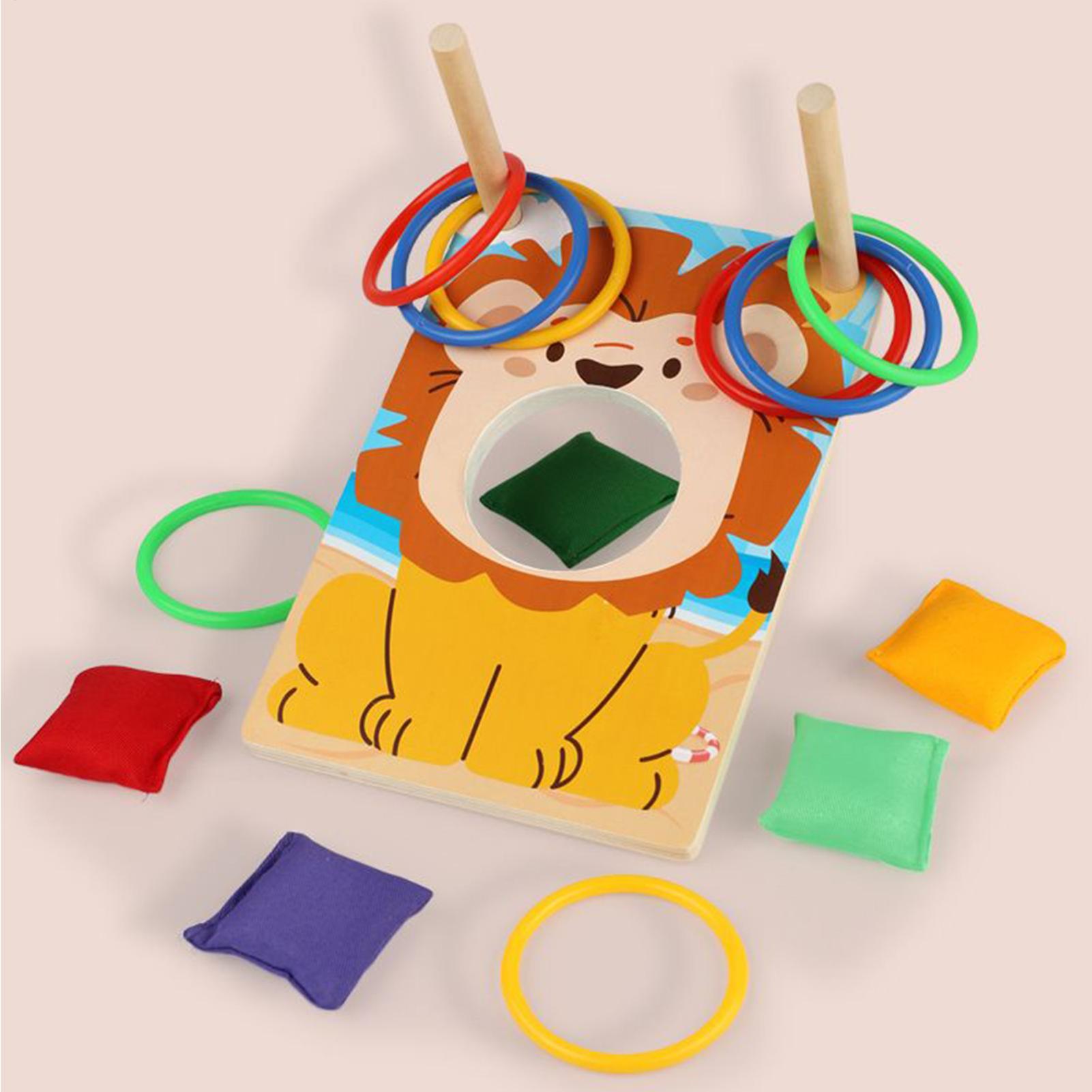 Wooden Bean Bag Toss Game Ring – Party Games Adults Indoor recenzja i cena