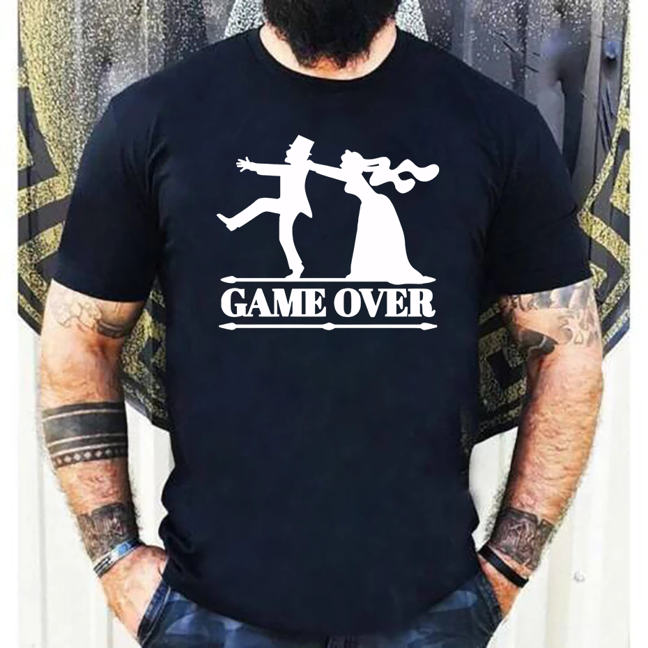 Game Over Tees Men Bride Tops  – Party Games Bachelorette recenzja i cena
